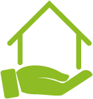 Icon of a home in a hand